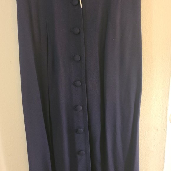 SL Fashions Ladies Dress Navy Blue-accent colors/flowers - Picture 3 of 16